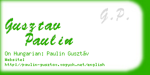 gusztav paulin business card